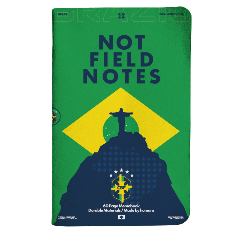 Brazil football notebook cover in yellow and green team colors