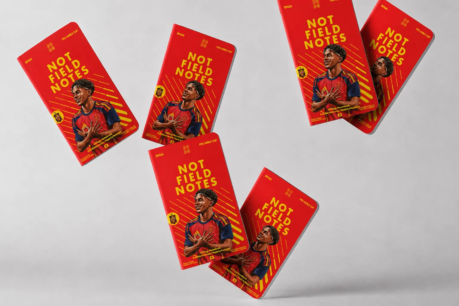 Spain notebook design close-up for World Cup 2026
